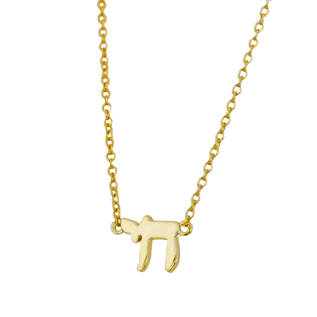 Small Chai Symbol Necklace - 14K Gold Plated