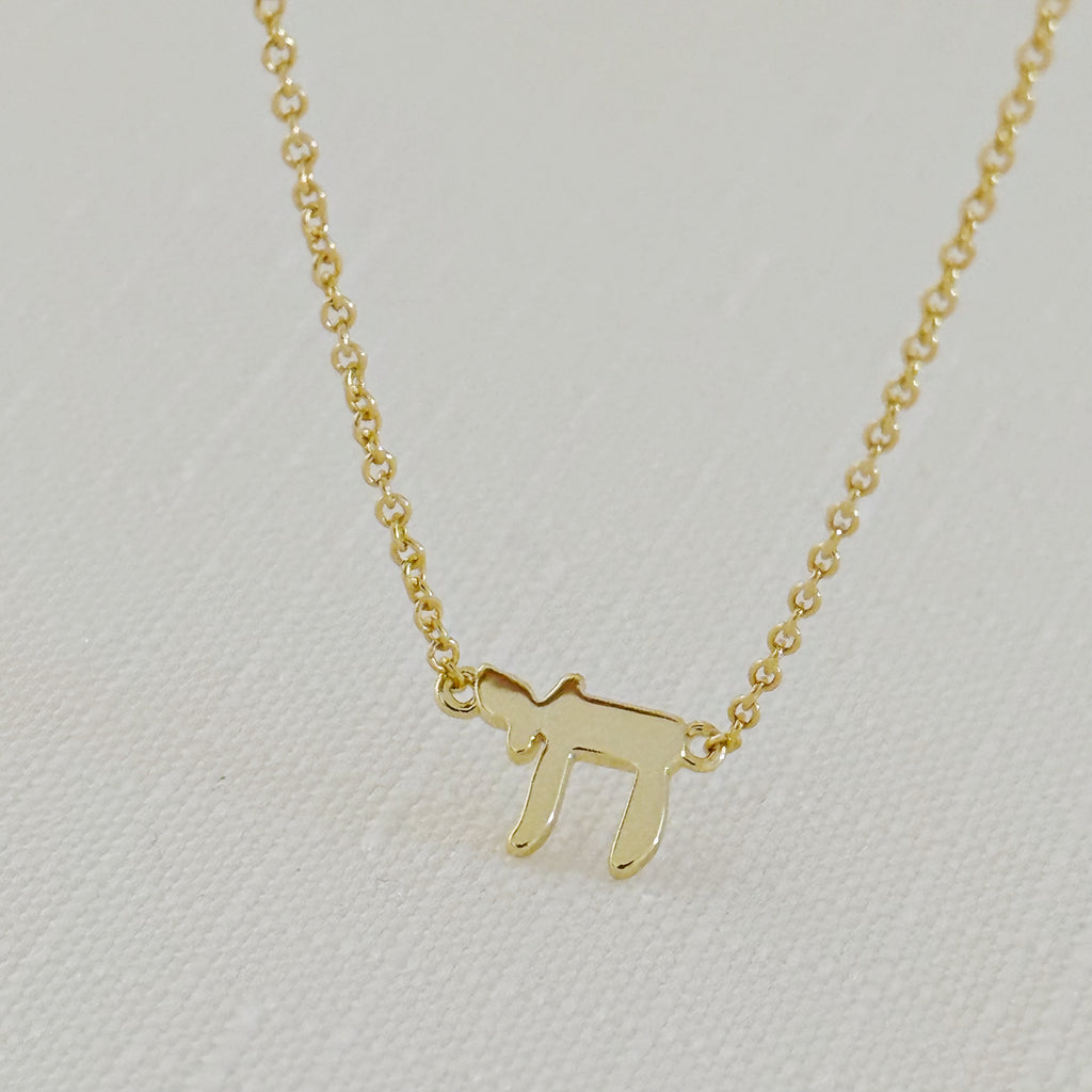 Small Chai Symbol Necklace - 14K Gold Plated