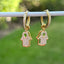 925 Sterling Double Hamsa CZ Huggie Hoops Earrings - Gold or Silver