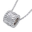 18K Gold Clovers Barrel Pendant Necklace - Gold and Silver