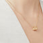 18K Gold Clovers Barrel Pendant Necklace - Gold and Silver