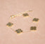 18k Gold Plated Both Sides Printed Four Leaf Clover Set (Necklace, Earrings and Bracelet).