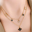18K Gold Plated Double Layer Clover Necklace