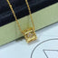 18K Gold Clovers Barrel Pendant Necklace - Gold and Silver