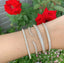 For Small Wrist 18k Gold Plated CZ Tail Shape Bangle Bracelet- Silver and Gold
