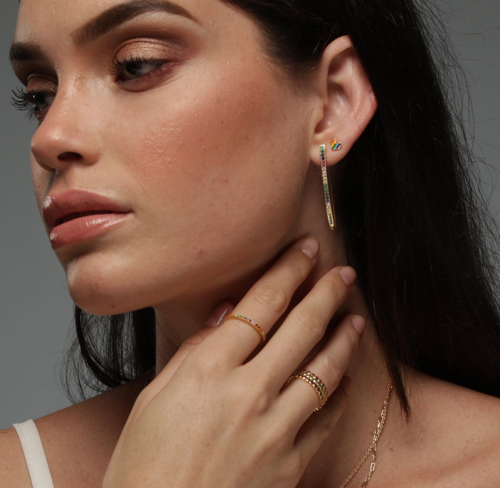 Full Eternity Colored CZ Band Ring - Gold-Rings-Balara Jewelry