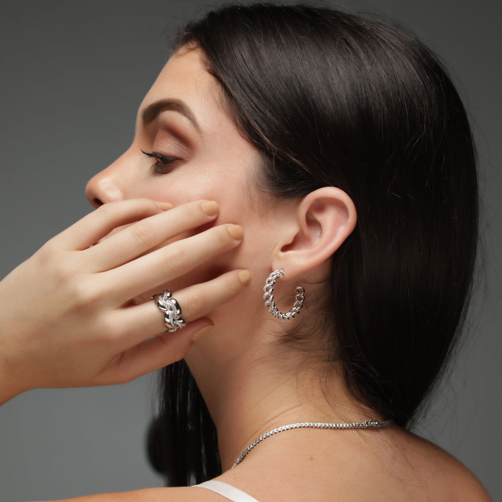 Link CZ Band Ring - Gold or Silver