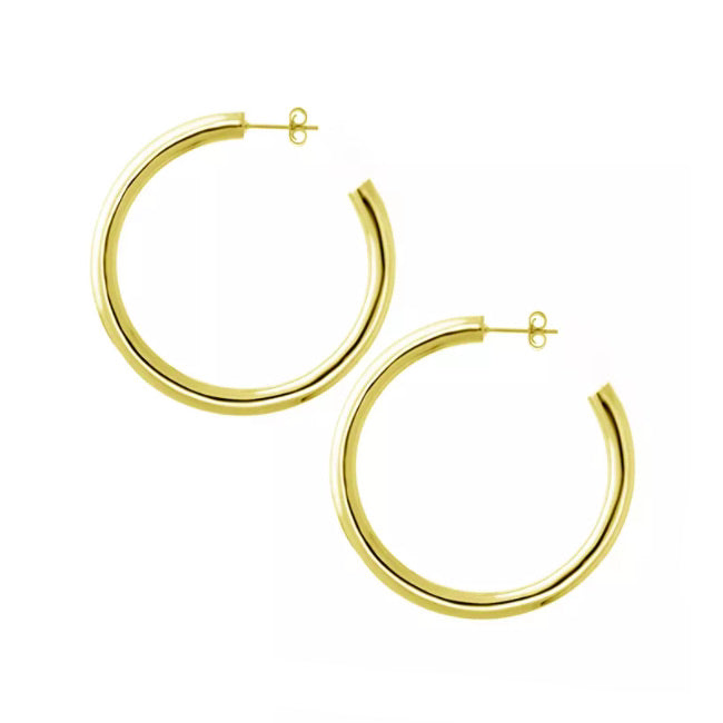Stainless Steel Hoop Earrings 60 mm - Silver or Gold