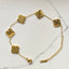 Both Sides Printed Four Leaf Clover Bracelet - Gold and Silver