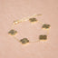 Both Sides Printed Four Leaf Clover Bracelet - Gold and Silver