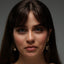 CZ Moon and Star Chain Drop Earring - Silver