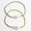 Beaded Adjustable 1 Pearl Bracelet - Gold or Silver-Bracelets-Balara Jewelry