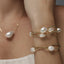 Beaded Adjustable 1 Pearl Bracelet - Gold or Silver-Bracelets-Balara Jewelry