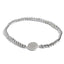 Stretch Beaded Bracelet with CZ Pave Disc - Gold or Silver-Bracelets-Balara Jewelry