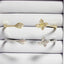 Cuff Bracelet with CZ Flower and Leaf - Gold or Silver-Bracelets-Balara Jewelry