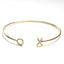 Love and Kiss CZ Cuff Bracelet - Gold or Silver-Bracelets-Balara Jewelry