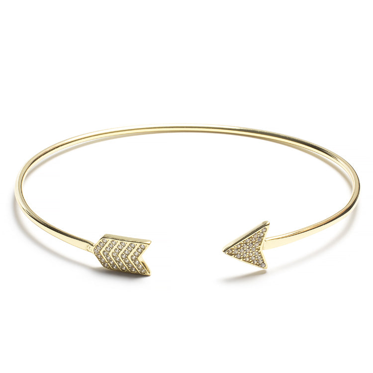 Arrow CZ Cuff Bracelet-Bracelets-Balara Jewelry