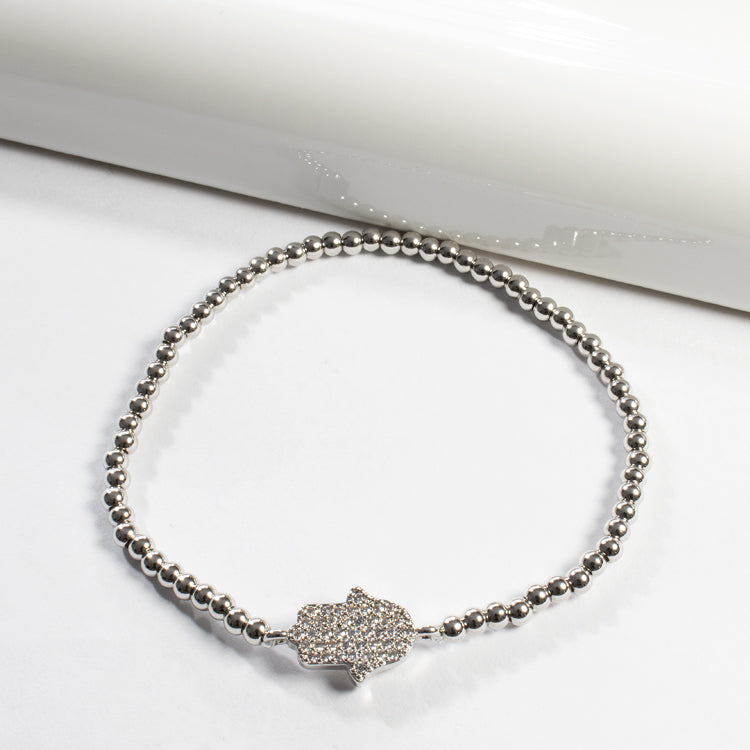 Stretch Beaded Hamsa Bracelet-Bracelets-Balara Jewelry