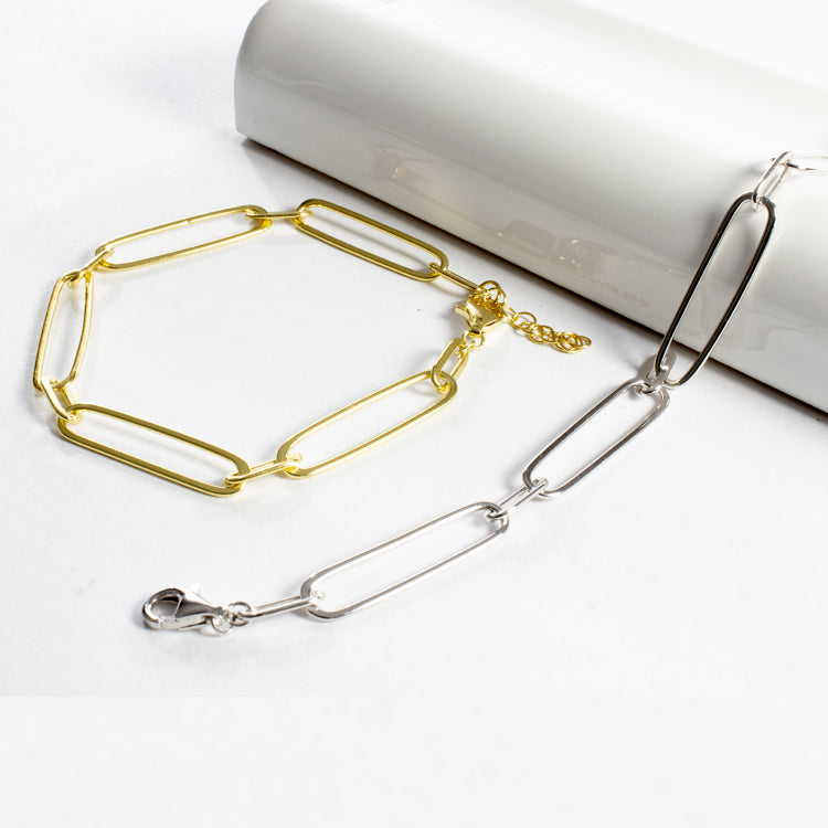 Open Link Bracelet 6 1/2" - Gold or Silver-Bracelets-Balara Jewelry
