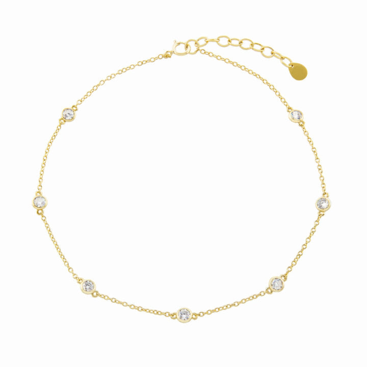 CZ Bezel Anklet