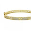 Fancy Pave CZ Evil Eye Bangle Bracelet - Gold and Silver