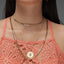 Hamsa CZ Coin Pendant Necklace - Gold