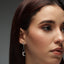 CZ Moon and Star Chain Drop Earring - Silver
