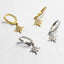 Dangling CZ North Star Huggies - Gold or Silver-Earrings-Balara Jewelry
