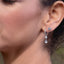 Bezel CZ Dangling Huggie Earrings - Gold Or Silver