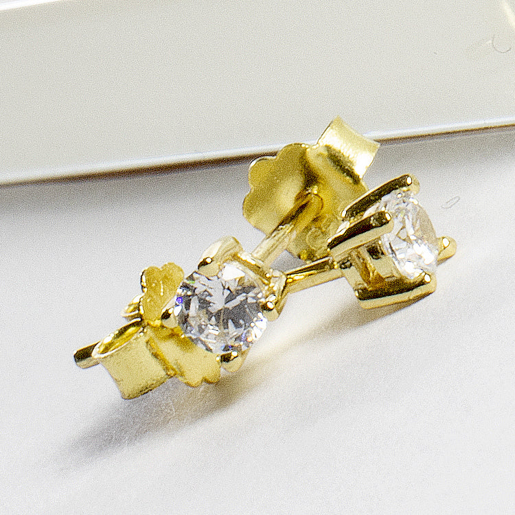 CZ Studs 3mm - Gold or Silver-Earrings-Balara Jewelry