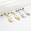 CZ Moon and Star Chain Drop Earring - Gold or Silver-Earrings-Balara Jewelry