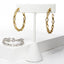 CZ Link Hoop - Gold or Silver-Earrings-Balara Jewelry