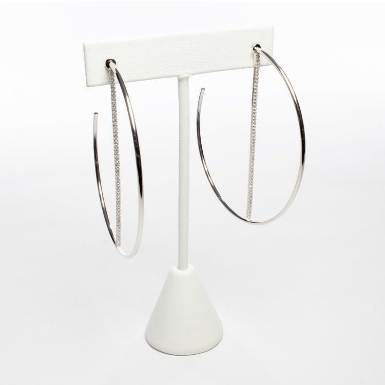 CZ Bar Hoop-Earrings-Balara Jewelry