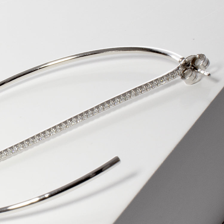 CZ Bar Hoop-Earrings-Balara Jewelry