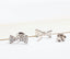 Small CZ Bow Stud Earrings - Silver