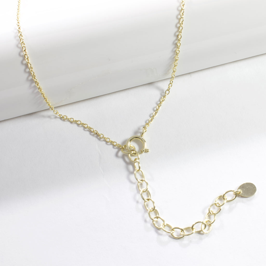 Small CZ Evil Eye Pendant Necklace - Gold