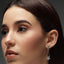CZ Moon and Star Chain Drop Earring - Silver
