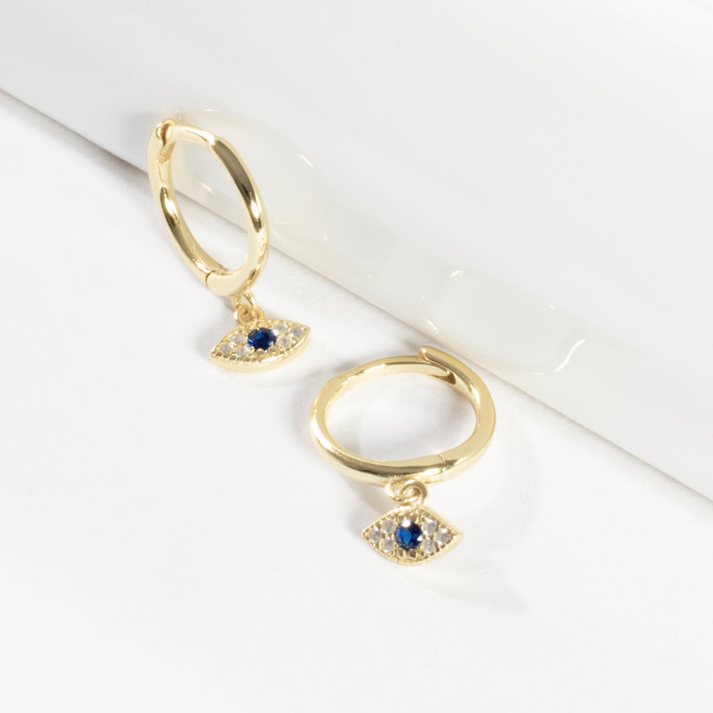 Mini Evil Eye Huggie Hoop Earrings