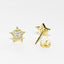 Tiny Star Shaped Pave Stud Earrings - Gold or Silver - Girls & Teens-Earrings-Balara Jewelry