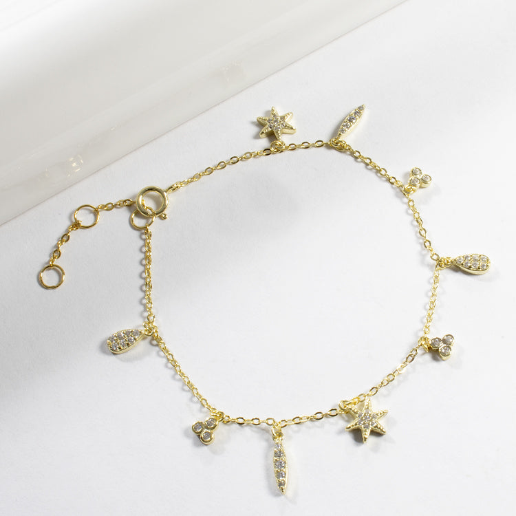 Multi CZ Charms Bracelet- Girls & Teens-Bracelets-Balara Jewelry