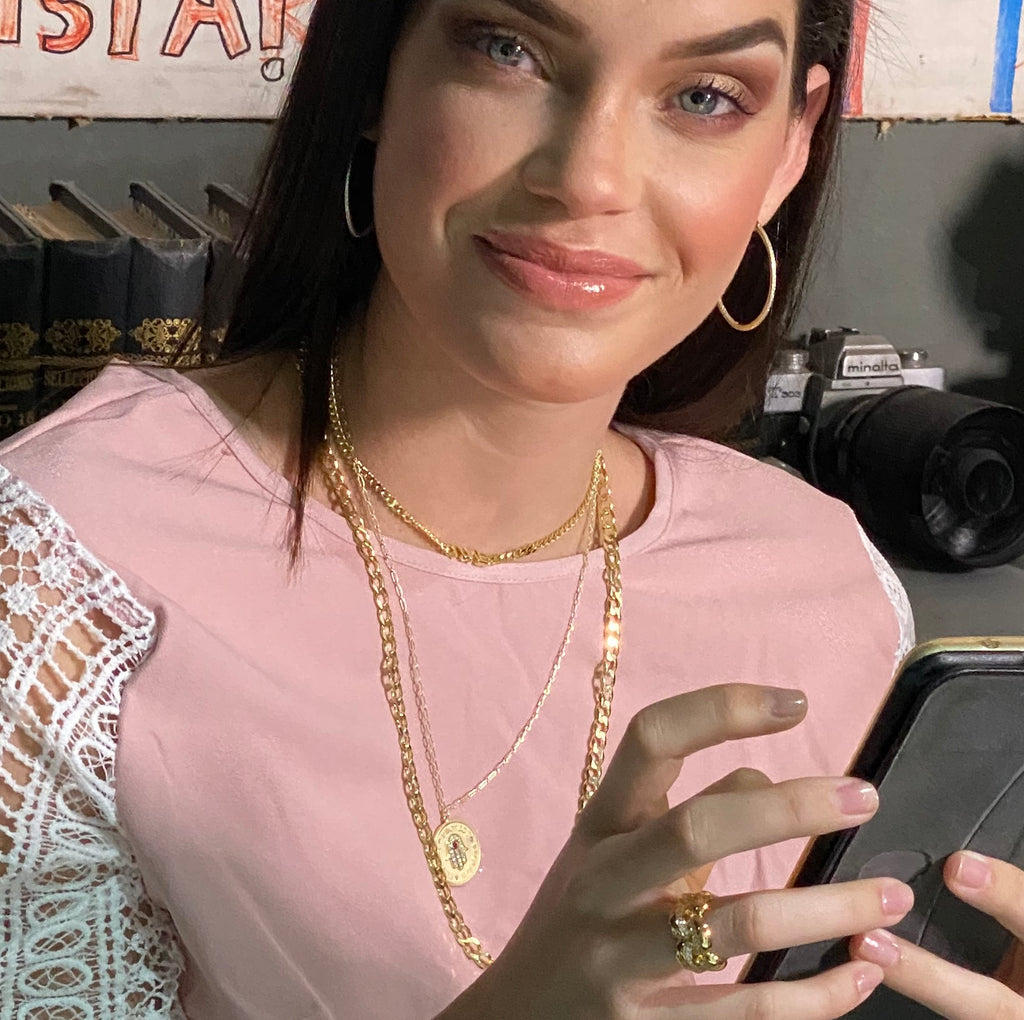 Link CZ Band Ring - Gold or Silver-Rings-Balara Jewelry