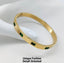 Green CZ Stainless Steel Bangle Bracelet - Gold