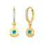 Evil Eye Small Hoop Charm Earrings