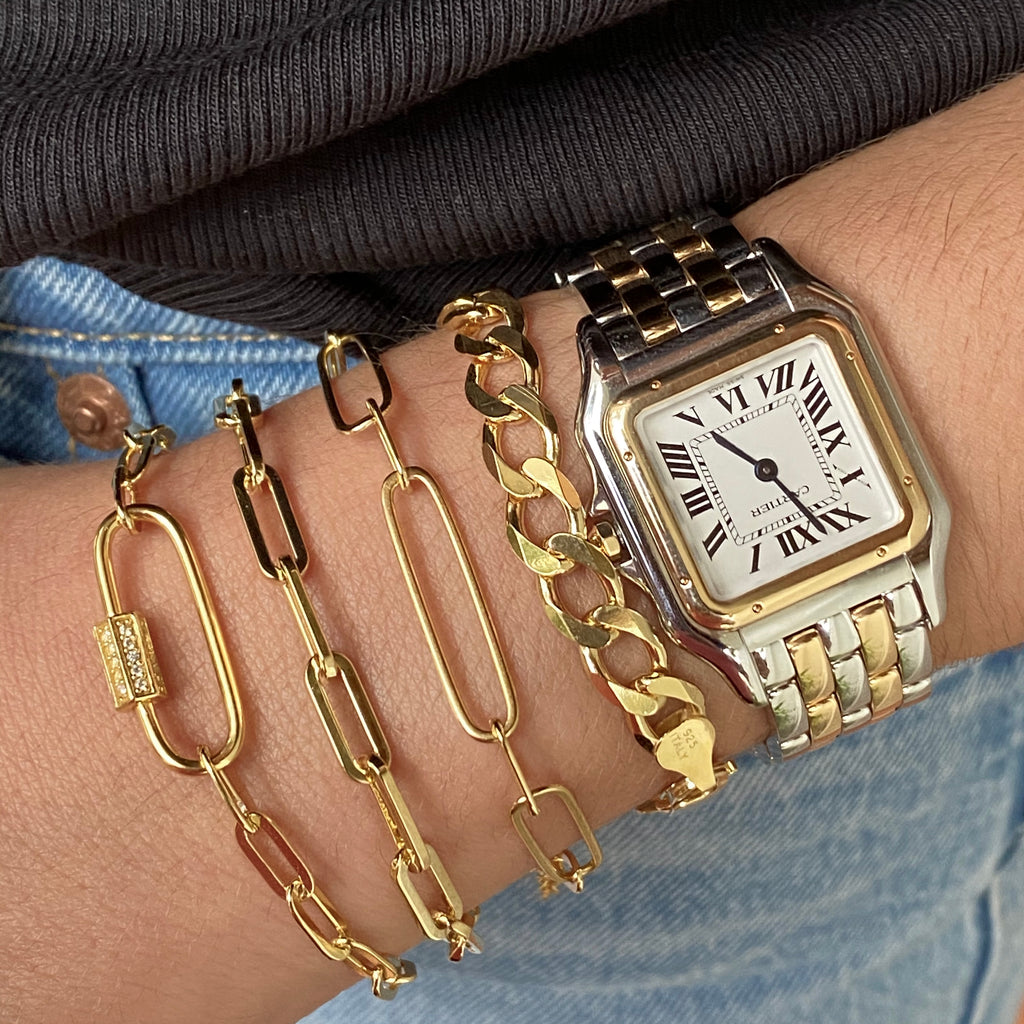 180 Gauge Curb Chain Bracelet - Gold