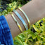 Double Row CZ Band Bangle Bracelet- Gold and Silver