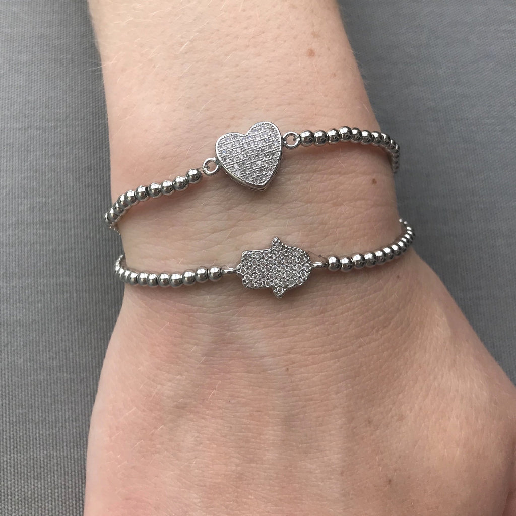 Stretch Beaded Hamsa Bracelet-Bracelets-Balara Jewelry