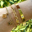 Four Leaf Clover Charms Bracelet - Gold and Silver