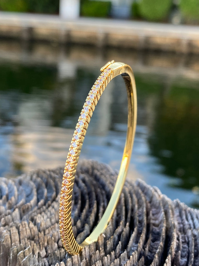 Classic Bangle CZ Bracelet - Gold Or Silver