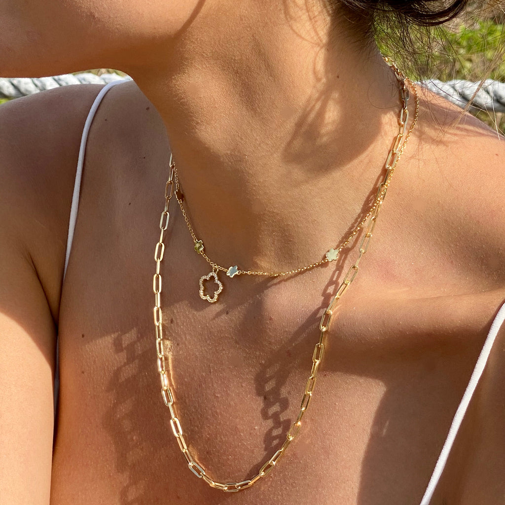 Multi Clover CZ Choker Necklace