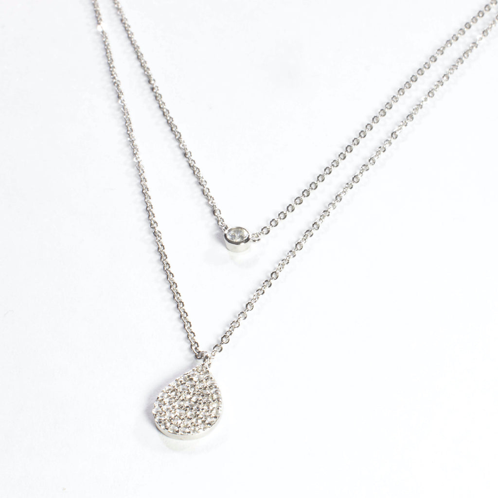 Double Layered Chain Necklace - Silver